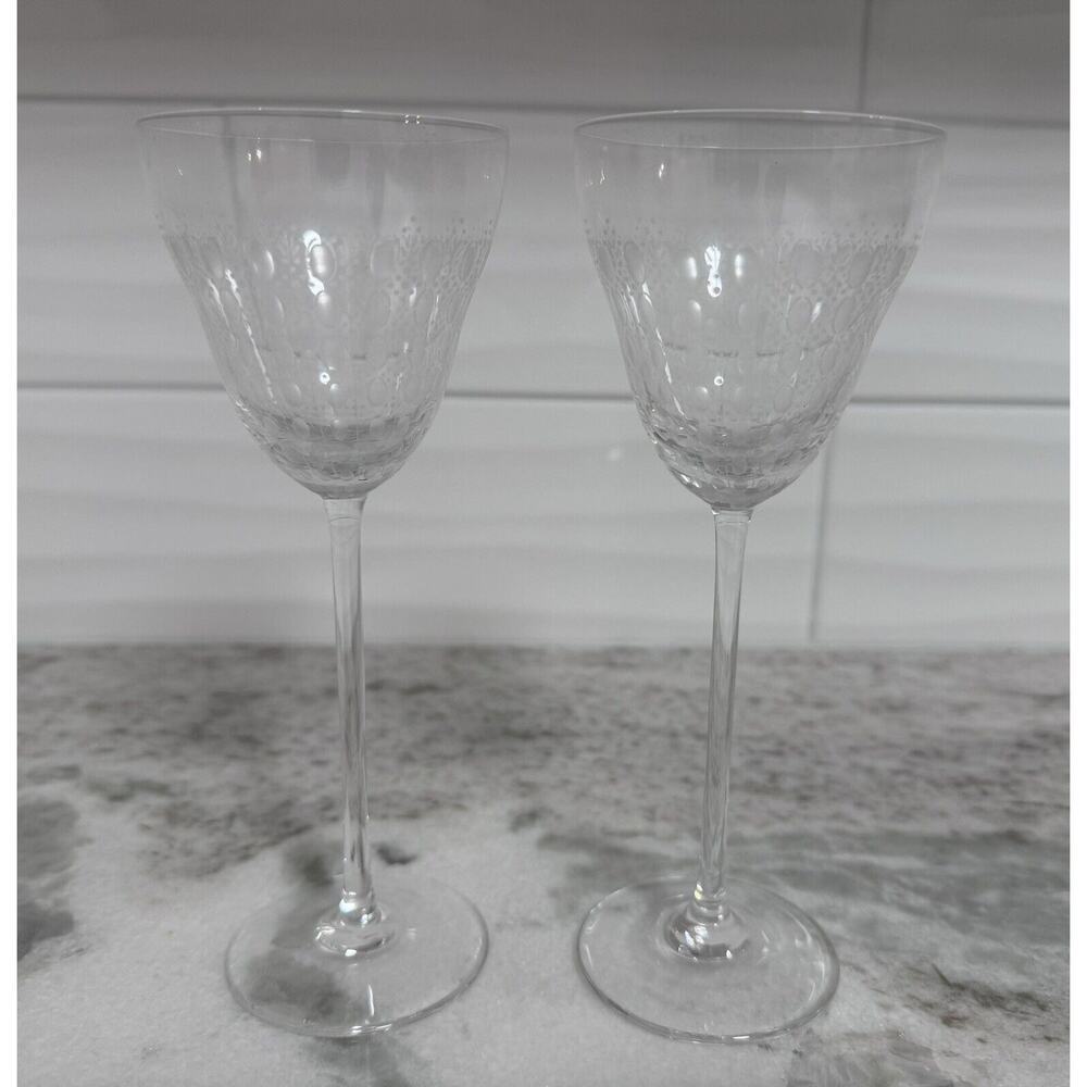Rosenthal Motif Small Crystal Wine Glasses Set Of 2 Signed Retired.